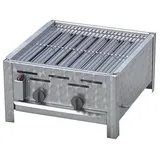 BSR-Grillen 2-flammiger Profi Gasgrill aus Edelstahl, stufenlos regelbar, Gasbräter, Gastrogrill, Gastrobräter mit Gasschlauch und Druckminderer (7,3 kW | Edelstahl Grillrost zerlegbar)