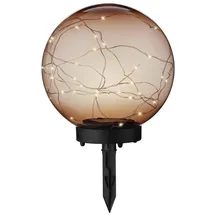MARELIDA Solarleuchte Kunststoff 20 cm inkl. Drahtlichterkette orange