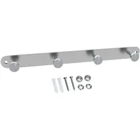 Intirilife Edelstahl Garderobenleiste Modell A - 4 Haken -