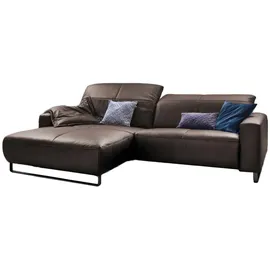 KAWOLA Sofa YORK Leder Recamiere elephant