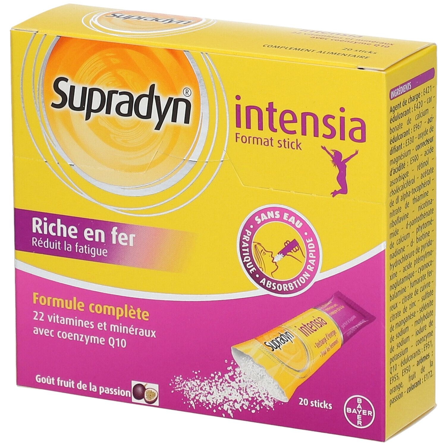 Supradyn Intensia Vitamines, Minéraux et Fer 20 sticks Réduit la Fatigue 20 pc(s) sachet(s)