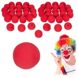 relaxdays Clown-Kostüm 50 x Clownsnase rot rot