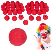 relaxdays Clown-Kostüm 50 x Clownsnase rot rot