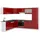 Vicco Winkelküche R-Line L-Form 287 cm Rot Hochglanz/Weiß