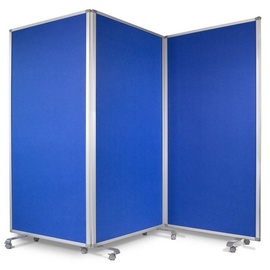 Master of Boards Filz-Stellwand | Trennwand 3-teilig | | 180 x 180 cm Blau