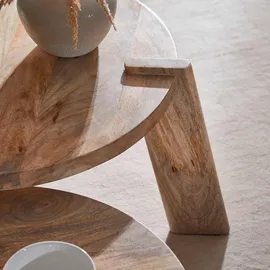 MID.YOU Couchtisch Set Hell Mangoholz 53 x 53 x 32 cm