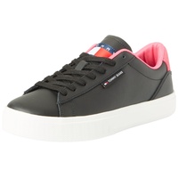 Tommy Hilfiger Tommy Jeans Damen Cupsole Sneaker Schuhe, Mehrfarbig (Black / Pink Alert), 37 EU