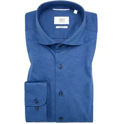 SLIM FIT Jersey Shirt in blau unifarben