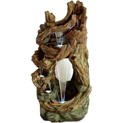 ACQUAARTE Gartenbrunnen "Wasserfall KALLONI", transparent (natürlich), Wasserspiele, Komplettset mit LED-Beleuchtung, Pumpe und Anschlussmaterial