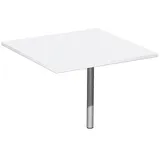 Geramöbel Verbindungsplatte höhenverstellbar Flex weiß, silber quadratisch 80,0 x 80,0 x 68,0 - 80,0 cm