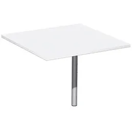 Geramöbel Verbindungsplatte höhenverstellbar Flex weiß, silber quadratisch 80,0 x 80,0 x 68,0 - 80,0 cm