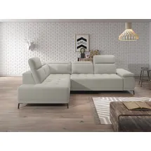 werk2 Ecksofa WERK2 "Focus-L, elektrisch erweiterbare Sitztiefe um ca. 30 cm, L-Form", natur, B:204cm H:82cm T:278cm, 92% Polyester, 8% Nylon, Sofas, Ecksofa, Komfort nach Maß: Ausziehbare Sitztiefe, verstellbare Kopfteile & Füße