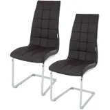 Estexo Freischwinger Küchenstuhl 2er Set Stuhl Schwingstuhl Stühle Braun