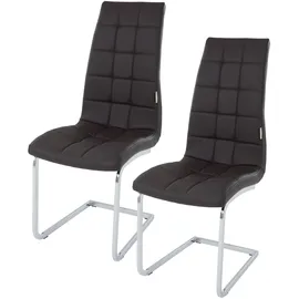 Estexo Freischwinger Küchenstuhl 2er Set Stuhl Schwingstuhl Stühle Braun