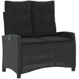 furnicato Gartenbank Verstellbar 110 x 60 x 85 cm Schwarz