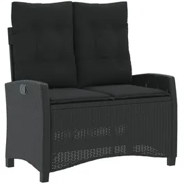 furnicato Gartenbank Verstellbar 110 x 60 x 85 cm Schwarz