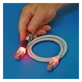 SACON EasyLan DualBoot LED Patchkabel RJ45 S/FTP Cat.6A (Class EA), mit saCon Stecker, LSOH, grau, 3 m