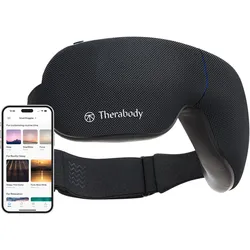 Gesichtsmassagegerät THERABODY "SmartGoggles 2.0 Augenmassage, Vibration, Massage, Wärme", schwarz, MassagegeräteB:19,7cm H:12cm T:0,4cm, ABS, Polyester, lindert Kopfschmerzen, verbessert die Schlafqualität, App-Steuerung, B:19,7cm H:12cm T:0,4cm