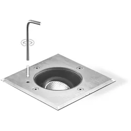 EVN LED-Bodenleuchte Aluminium Edelstahl Glas 135x135mm 7W 3000K 373lm silber