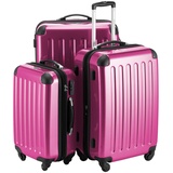 HAUPTSTADTKOFFER Alex - 3er Kofferset, Trolley-Set, Rollkoffer, Reisekoffer, (S, M & L), Magenta