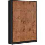QMM TraumMöbel Schrankbett 140 x 200 cm Braun/Schwarz