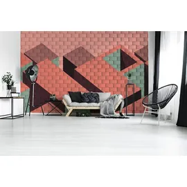 A.S. Création Geometrische 3D-Tapete 2,55 m x 10 m 1 St Rosa/Grün