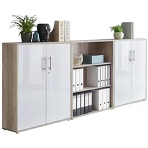 BMG Möbel Aktenschrank Office Edition Sw Set 9, Eiche/Weiß