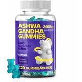 Ashwagandha Gummibärchen 2400 mg – 120 vegane Gummies – Hochdosierter Ashwagandha Extrakt 30:1 – Mit Himbeergeschmack – Ohne Gelatine, glutenfrei – 30 Tage Vorrat