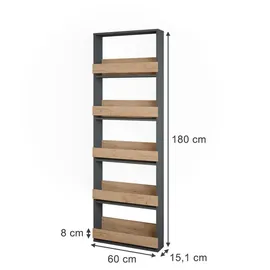 Vicco Weinregal 60 x 15,1 x 180 cm Braun