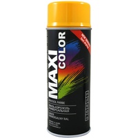 Maxi Color NEW QUALITY Sprühlack Lackspray Glanz 400ml Universelle spray Nitro-zellulose Farbe Sprühlack schnell trocknender Sprühfarbe (RAL 1003 Signalgelb glänzend)