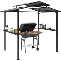 Outsunny Grillpavillon 2,5 x 1,6 m Schwarz