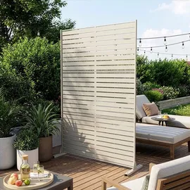 casa.pro Garten-Paravent 180 x 120 cm Knoblauchbeige Stahl