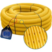 tecuro Drainagerohr 20 Meter - Dn50, gewellt Pvc-u, Din 1187