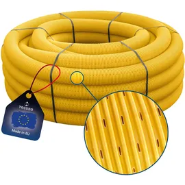 tecuro Drainagerohr 20 Meter - Dn50, gewellt Pvc-u, Din 1187