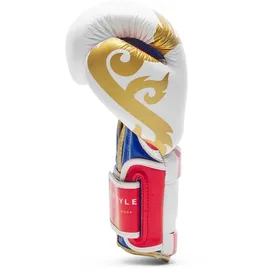 Leone1947 Thai Style Leder Künstliche Boxhandschuhe - White - 10 oz