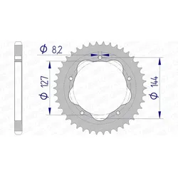 AFAM Aluminium Kettenrad 51608 - 525 - Benötigt einen Ritzelträger