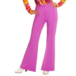 Widdmann Kostüm 70er Damenhose lila, Für Schlager- und Mottopartys: einfarbige Schlaghose für Frauen im S lila S-M