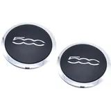 SHLPDFM 2x Nabendeckel Felgendeckel Radnabendeckel Radkappe mit Chromrand für F-i-a-t 500 51884863