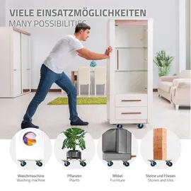 ECD Germany 2er Set Transportroller 35x50 cm bis 800 kg Siebdruckplatte, PP-Räder, Transporthilfe für Umzug, Möbel-Transport