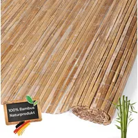 Coradoma Sichtschutzelement Bambusmatte Sichtschutz Zaun aus Bambus für Balkon, Garten, Terrasse, karbonisierter Bambus in vielen Größen, Höhe 100-190cm 300 cm x 190 cm