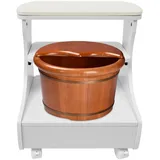 Fußstütze Pediküre Fußruhe schminkhocker fussbad Maniküre Möbel Trolley für Fußbad Fußbad Hocker mit Rädern Hause Salon Gebrauch 52*41*55 cm Beinstütze Fußpflege Nagel Salon Spa Massage (Weiß)