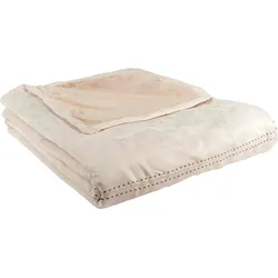 Wohndecke GOLD-LINE "Alcantara", beige (natur), B:150cm L:200cm, Wohndecken, in Alcantara Optik, Kuscheldecke