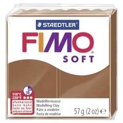 FIMO soft Karamell Modelliermasse, 57g Block, portioniert, Karamell