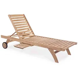 Gartenliege Maryland Teakholz mit Ablage