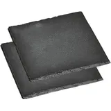 KESPER Untersetzer aus Schiefer 13 x 13 cm, 2er Pack/Glasuntersetzer