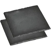 KESPER Untersetzer aus Schiefer 13 x 13 cm, 2er Pack/Glasuntersetzer