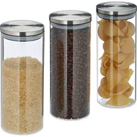 Relaxdays Vorratsglas 1,5 l 3 St.