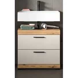 inn.furn Waschbeckenunterschrank 2 Schubladen 60 x 56 cm Beige