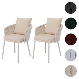 Mendler HWC-P89 Gartensessel 56 x 71 x 71 cm creme 2 St.