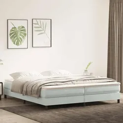 Boxspringbett ohne Matratze Hellgrau 200x210 cm Samt